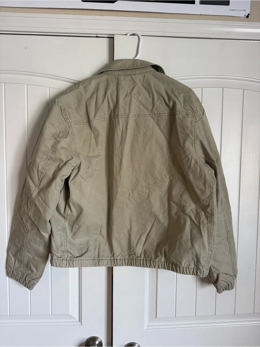 J Crew Beige Zip-Up Harrington Jacket